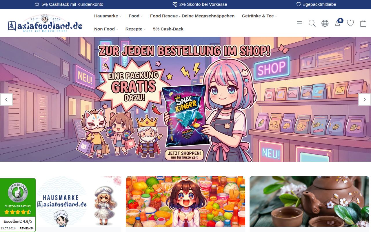 asiafoodland.de &ndash; Shop-Screenshot