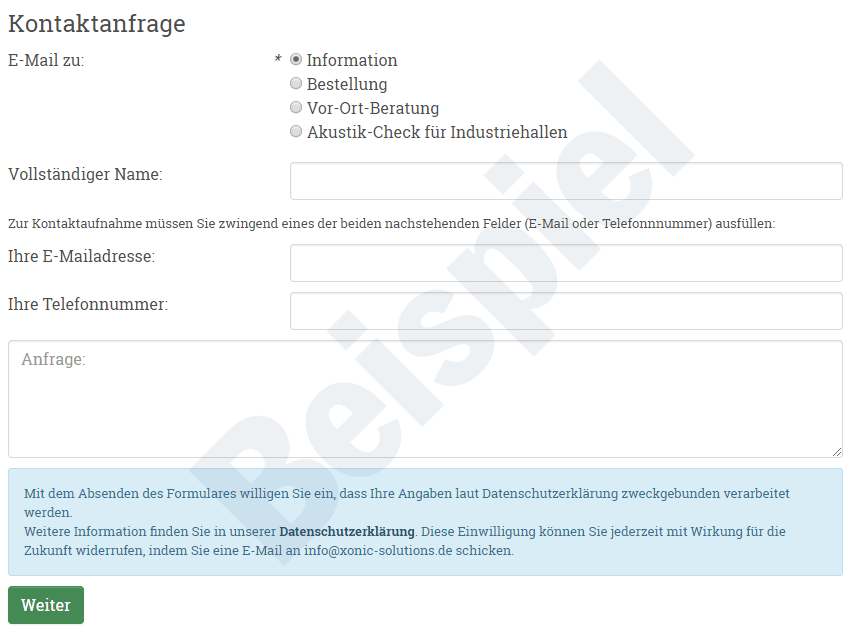 DSGVO Kontaktanfrage 2